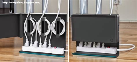 steel cable management box|desktop cable organizer box.